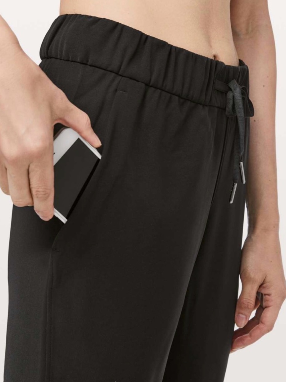 LULULEMON On The Fly Pants Size 4 Black 27” Packable Stretch Elastic Waist Read - Picture 5 of 15